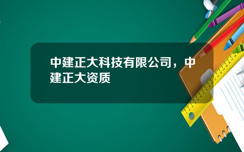 中建正大科技有限公司，中建正大资质