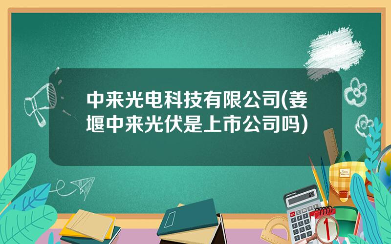 中来光电科技有限公司(姜堰中来光伏是上市公司吗)