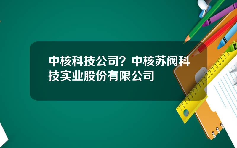 中核科技公司？中核苏阀科技实业股份有限公司