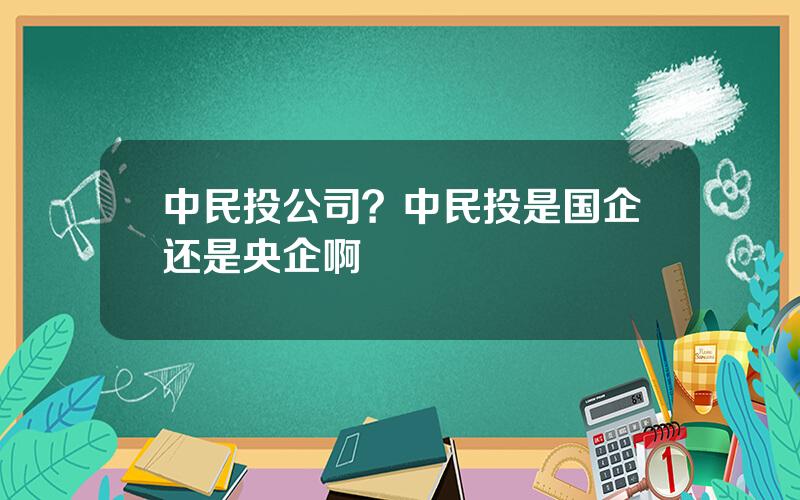 中民投公司？中民投是国企还是央企啊