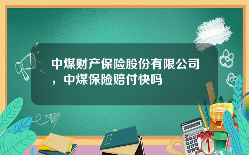 中煤财产保险股份有限公司，中煤保险赔付快吗