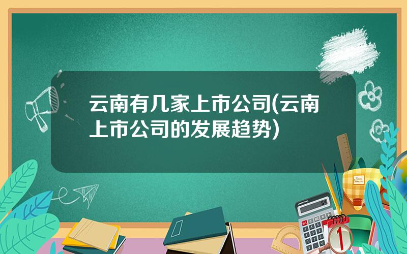 云南有几家上市公司(云南上市公司的发展趋势)