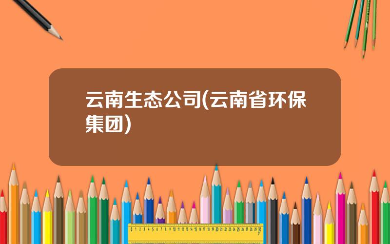 云南生态公司(云南省环保集团)