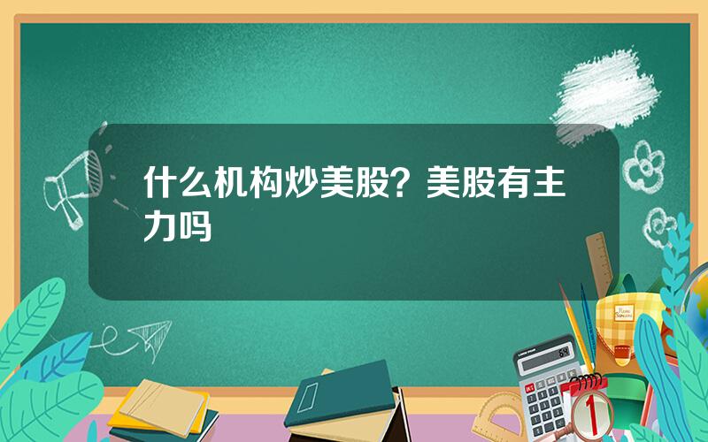 什么机构炒美股？美股有主力吗