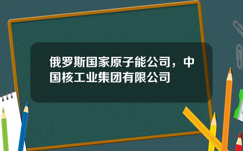 俄罗斯国家原子能公司，中国核工业集团有限公司