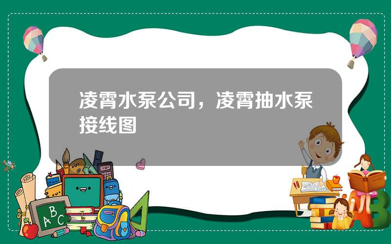 凌霄水泵公司，凌霄抽水泵接线图