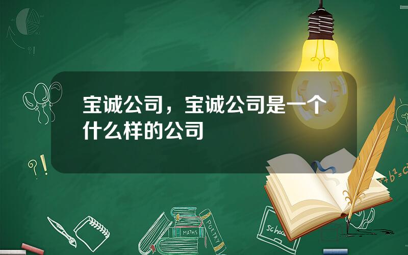 宝诚公司，宝诚公司是一个什么样的公司