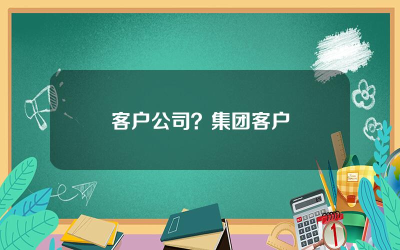 客户公司？集团客户