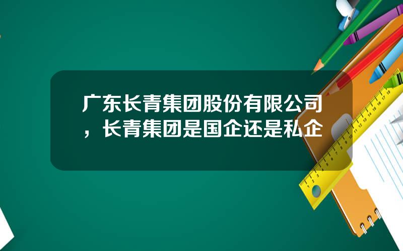 广东长青集团股份有限公司，长青集团是国企还是私企