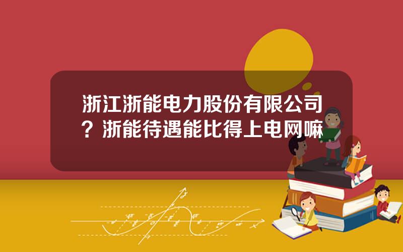 浙江浙能电力股份有限公司？浙能待遇能比得上电网嘛