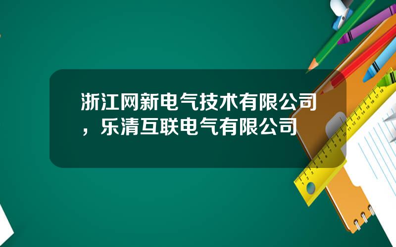 浙江网新电气技术有限公司，乐清互联电气有限公司