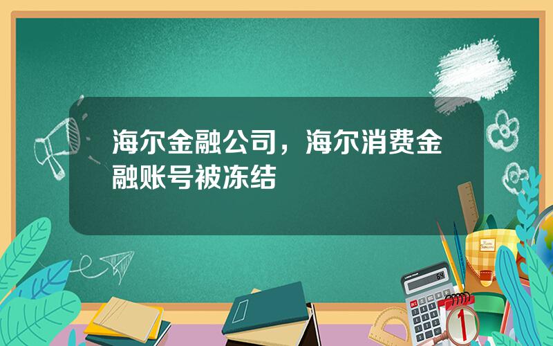 海尔金融公司，海尔消费金融账号被冻结