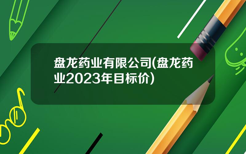 盘龙药业有限公司(盘龙药业2023年目标价)